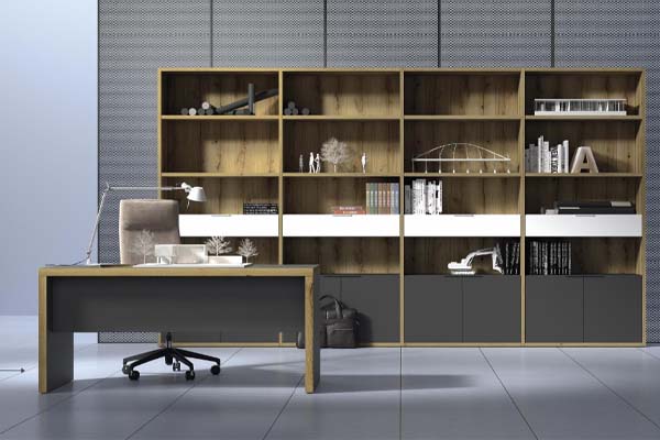 bureau bibliothèque bois