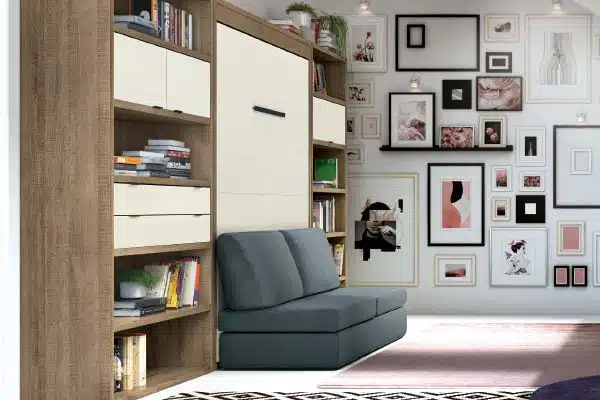 Lit double escamotable Salcedo : lit double rabattable au mur – Image 3
