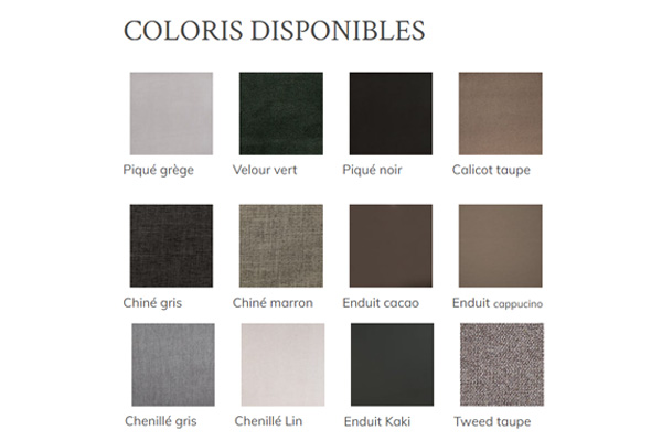 palette de couleur tissus
