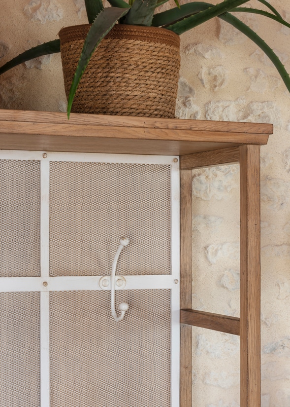 Vestiaire style industriel Epure d'Artcopi, 1 tiroir et 3 porte manteaux – Image 3