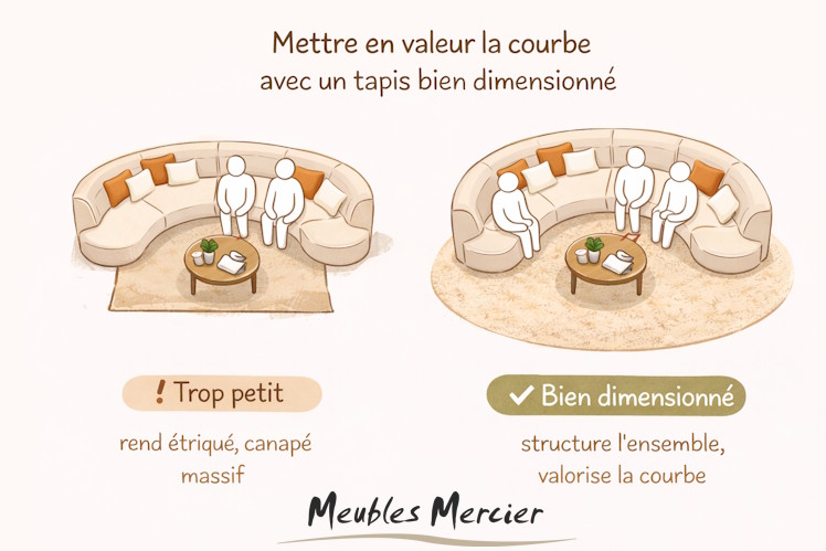 tapis adapté forme arrondie