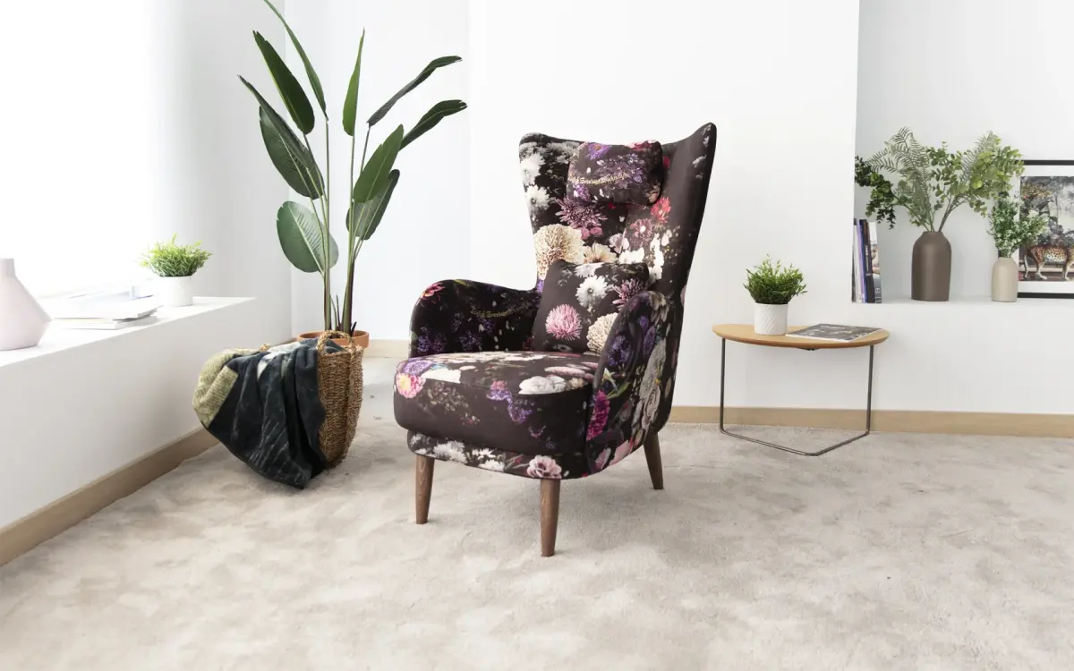 Fauteuil Fama Kylian pieds bois